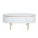Daveigh - Coffee Table - White High Gloss & Gold