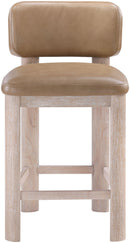 Paloma - Vegan Leather Upholstered Counter Stool (Set of 2) - Tan / Rich Natural