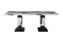 D12 - 5 Piece Dining Room Set (Dining Table And 4 Dining Chairs) - Black / Brown / White