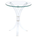 Laning - Round Glass Top Acrylic Side Table - Clear
