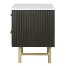 Clayten - Nightstand - Marble Top & Espresso