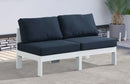 Nizuc - Outdoor Patio 2 Seat Armless Modular Sofa With White Frame