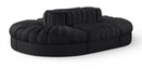 Rummi - Oval Velvet Performance Fabric Upholstered 6 Piece Modular Sectional