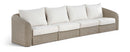 Seacrest - Olefin Water Resistant Fabric And Wicker 4 Piece Outdoor Patio Modular Sofa