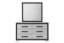 Amelia - 4 Piece Queen Bedroom Set (Queen Bed With LED, Dresser, Mirror And Nightstand) - Black / Gray