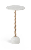 Helix - Genuine Marble Top And Aluminum Base End / Side Table