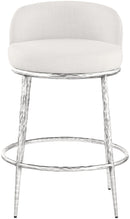 Ferro - Upholstered Counter Stool With Brushed Silver Base