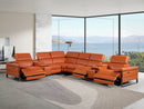 1246 - 8-Piece L-Shaped Modular Power Reclining Sectional With 3 Power Recliners And Power Headrests