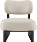 Vetra - Vegan Leather Upholstered Accent Chair - Taupe / Painted Black