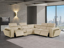 1224 - 6-Piece L-Shaped Sectional Sofa In With 3 Power Recliners & Power Headrests
