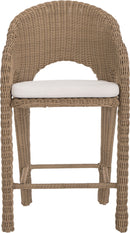 Seacrest - Olefin Water Resistant Fabric And Wicker Outdoor Patio Bar Stool