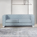 Saree - Sofa - Light Teal Chenille & White