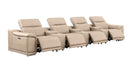 2679 - Genuine Leather Sofa With 4 Power Recliners, Power Headrests & 3 Storage Consoles