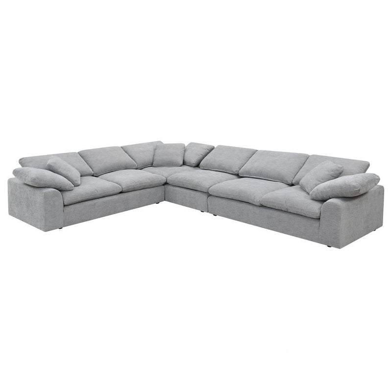 Naveen - Sectional Sofa With 6 Pillows - Gray Linen