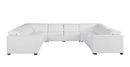 1208 - 8 Piece U Shaped Leather Sectional With 4 Power Recliners & Power Headrests