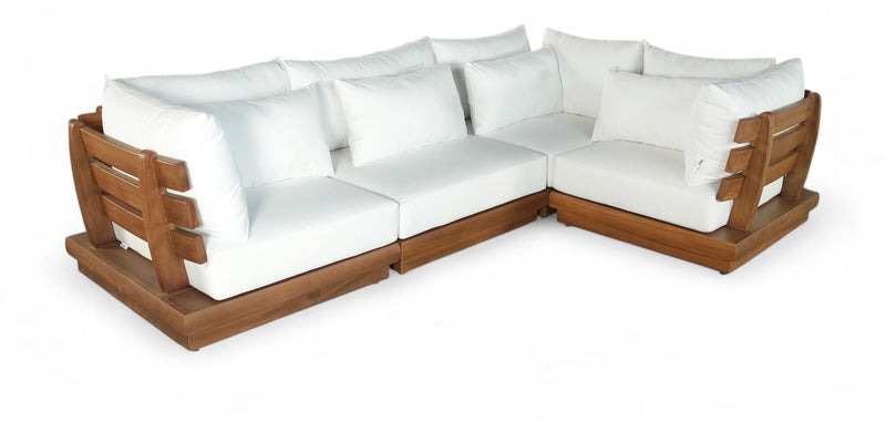 Mirella - 4 Piece Water Resistant Fabric Outdoor Patio Modular Sectional