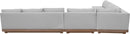 Solace - Olefin Fabric 5 Piece Outdoor Patio Modular Sectional