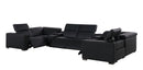 1208 - 8 Piece U Shaped Leather Sectional With 4 Power Recliners & Power Headrests