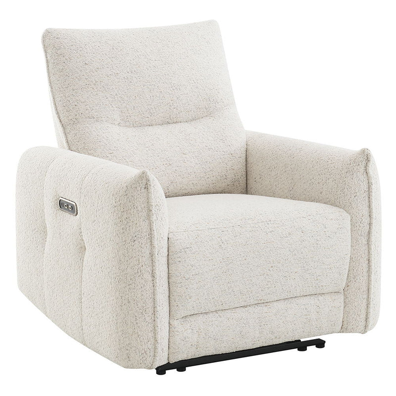 Lalisa - Power Motion Recliner With USB Port - Cream Chenille