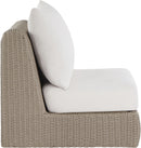 Seacrest - Olefin Water Resistant Fabric And Wicker Outdoor Patio Armless Chair