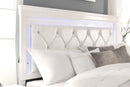 Pompei - Twin Bookcase Bed With LED - Metallic White
