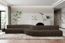 Arc - Boucle Fabric 8 Piece Curved Modular Sofa