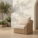 Seacrest - Olefin Water Resistant Fabric And Wicker Outdoor Patio Right Arm Chair