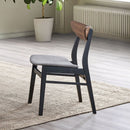 Rebi - Side Chair (Set of 2) - Gray Linen, Walnut & Black