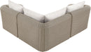 Seacrest - Olefin Water Resistant Fabric And Wicker 3 Piece Outdoor Patio Modular Sectional