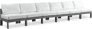Nizuc - Outdoor Patio 6 Seat Armless Modular Sofa With Gray Frame