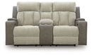 WhipLash - Power Reclining Loveseat With Console / Adj Headrest - Sisal