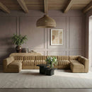 Rummi - Velvet Performance Fabric Upholstered 8 Piece Modular Sectional (With 2 Corner Chairs)