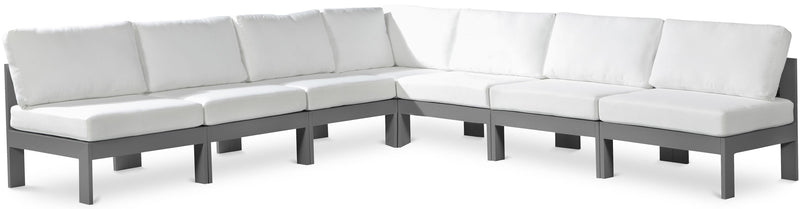 Nizuc - Outdoor Patio 7 Piece Modular Sectional With Gray Frame