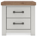 Savonport - Two Drawer Night Stand - White / Brown