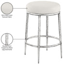 Ferro - Upholstered Backless Counter Stool With Brushed Silver Base