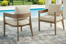 Serene Bay - Arm Chair With Cushion (Set of 2) - Dark Brown / White