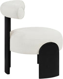 Calder - Linen Textured Fabric Upholstered Accent Chair - Painted Black Base
