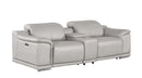 2679 - Genuine Leather Console Loveseat With Dual Power Recliners
