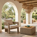 Sandbay - Olefin Water Resistant Fabric And Wicker Outdoor Patio Accent Chair