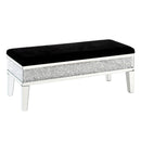 Noralie - 19" Bench With Storage - Mirrored & Faux Diamonds