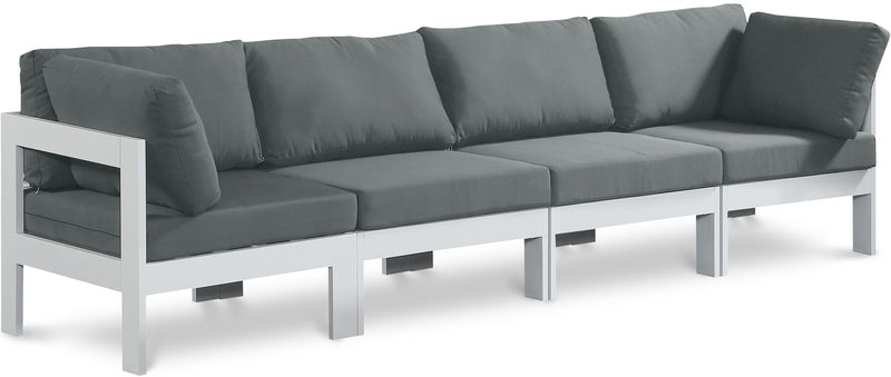 Nizuc - Outdoor Patio 4 Seat Modular Sofa With White Frame