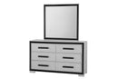 Amelia - 4 Piece Queen Bedroom Set (Queen Bed With LED, Dresser, Mirror And Nightstand) - Black / Gray