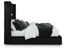 Tayleena - Upholstered Bed With Fireplace And Wireless Audio