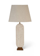 Solis - Genuine Marble And Mango Wood Base With Linen Textured Fabric Shade Table Lamp