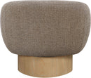 Avella - Interwoven Fabric Swivel Accent Chair - Light Brown Base