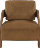 Cedra - Velvet Performance Fabric Upholstered Accent Chair - Brown Frame