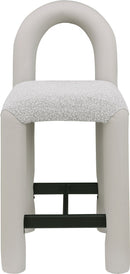 Amari - Vegan Leather and Boucle Fabric Stool