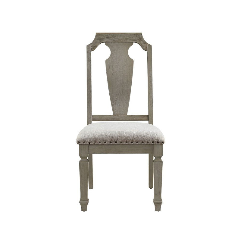 Zumala - Side Chair (Set of 2) - Beige Linen & Weathered Oak