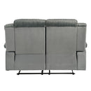Lesley - Motion Loveseat - Gray Corduroy & Velvet