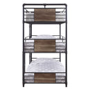 Brantley - Triple Twin Bunk Bed - Sandy Black & Dark Bronze Hand-Brushed